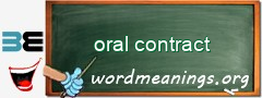 WordMeaning blackboard for oral contract